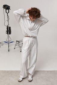 Вільний спортивний костюм із прямими штанами та кофтою з рукавами-реглан - світло-сірий цвет, S (є розміри)