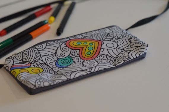 Пенал розмальовка 4Profi "Квіти" сіро-білий 23914 | Зображення 1