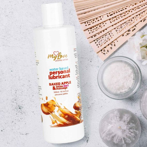 2в1 лубрикант та масажний гель - MyLove Aroma Series Intim&Massage Baked Apple, 300 мл Sex Aura | Зображення 2