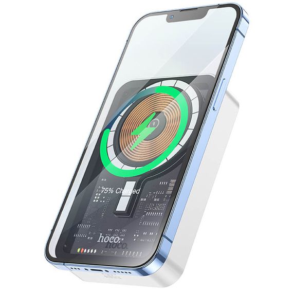 Портативний ЗП Power Bank Hoco Q10A Transparent PD20W з БЗП 10000 mAh White | Зображення 1