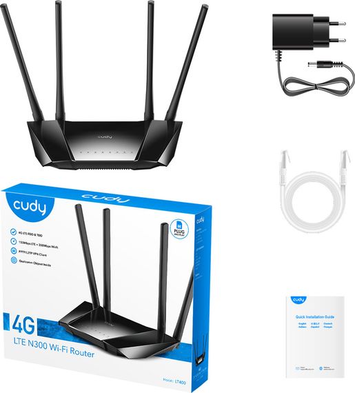 Маршрутизатор Cudy LT400, N300 Wi-Fi 4G LTE Cat4 Router | Зображення 1