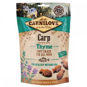 Ласощі Carnilove Dog Semi Moist Snack Carp with Thyme для собак для покращення обміну речовинз коропом та чебрецем 200 г