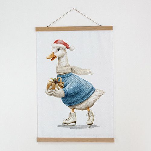 Тканинний постер на стіну Гусак із подарунком 60х93 см (TPSR_23NY009)