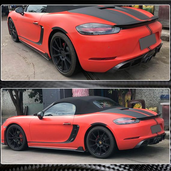 Дифузор заднього бампера V1 (2016-2019, Карбон) для Porsche Boxster/Cayman 982 (718) 2016- рр | Зображення 3