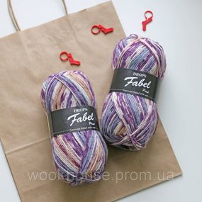 Шкарпеткова пряжа Drops Fabel - Print, 904 lavendel