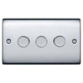 Димер із задньою крайкою, BG NPC83 Nexus Металевий полірований, 200 Вт 2-сторонній кнопковий