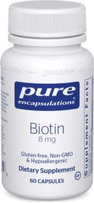 Біотин, Biotin, Pure Encapsulations, 8 мг, 60 капсул