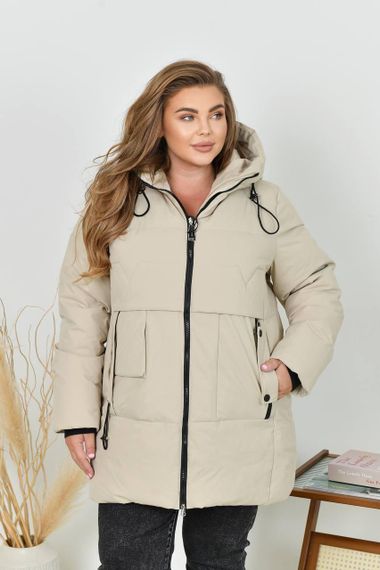 Жіноча куртка батал арт. 5609 бежевого кольору | Зображення 4