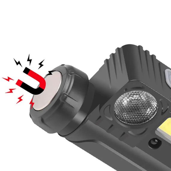 Налобний ліхтар з датчиком руху, від USB, BL 123 COB / Акумуляторний ліхтарик на голову | Зображення 3