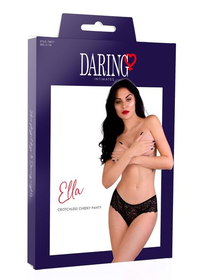 Мереживні трусики з відкритим доступом Daring Intimates Ella, чорний, S/M | Зображення 4