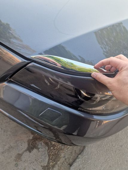 Хром накладки на капот (вії вище фар) для BMW 3 серія E-90/91/92/93 2005-2011рр | Зображення 1