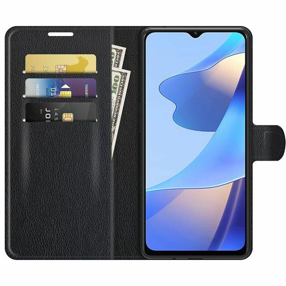 Чохол книжка з кишенями для карт на Oppo A16 / A54s колір Чорний | Зображення 1
