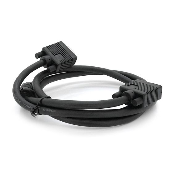 Кабель Merlion VGA 1.5m, male to male (тато-тато), 1 ферит, чорний, Пакет Q125 | Зображення 1