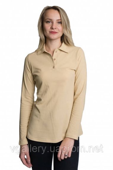 Футболка ПОЛО жіноча з довгим рукавом — тканина-лакоста L