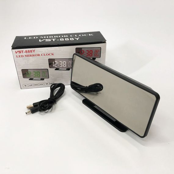 Годинник настільний дзеркальний VST-888Y-5 USB з синім циферблатом, Настільний годинник з підсвічуванням | Зображення 6