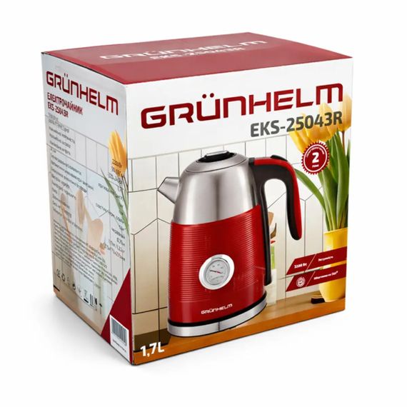 Електрочайник Grunhelm EKS-25043R 1.7 л червоний | Зображення 2