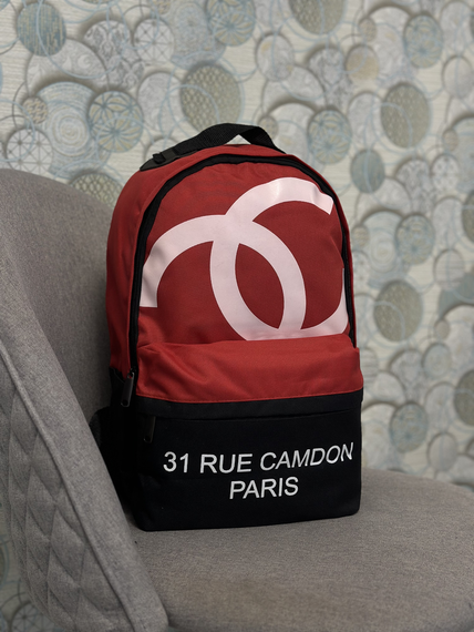 Рюкзак Шанель красно-черный