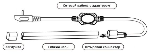Світлодіодний неон PROLUM™ 8x16, IP68, 220V, Series "GL", Синій, PRO | Зображення 5