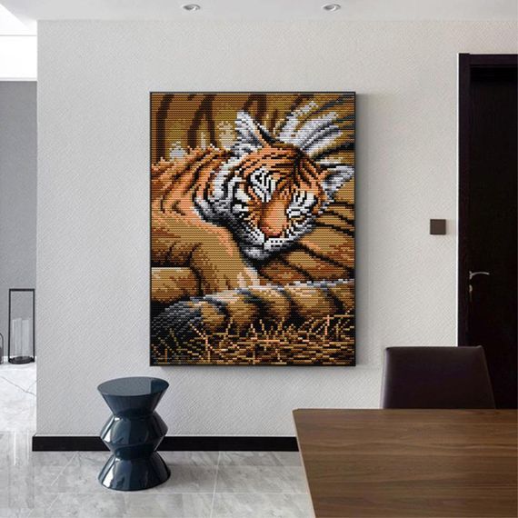 Набор для вышивания по нанесённой на канву схеме "Tiger Baby". AIDA 14CT printed 21*29 см | Зображення 9