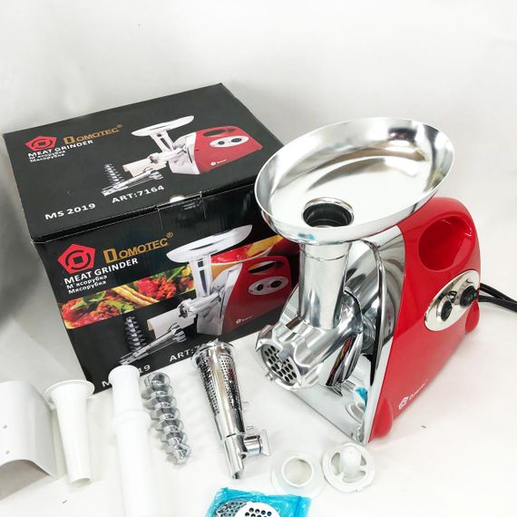 М'ясорубка металева Domotec MS-2019 2400 Вт, Побутова кухонна м'ясорубка електрична OR-43 | Зображення 4