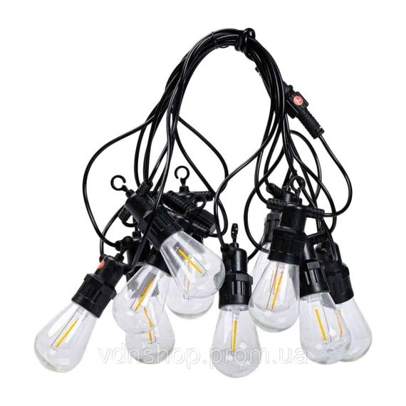 Гірлянда вулична у стилі ретро світлодіодна жовта S14 на 10 LED ламп завдовжки 5 метрів S14Y | Зображення 8