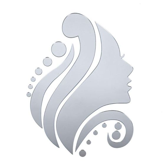 Дзеркальний декор акриловий самоклейний Обличчя срібло, 16 шт. (D) SW-00002504