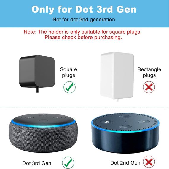 Настінне кріплення для Amazon Alexa Echo Dot 3-го покоління | Зображення 5