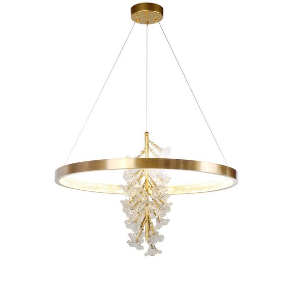 Люстра світлодіодна підвісна LED світильник для квартири на стелю лед 26644 Золото 65-200х40х40 см. | Зображення 1