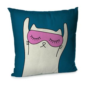 Подушка диванная с бархата Котик в маске 45x45 см (45BP_23NY009)