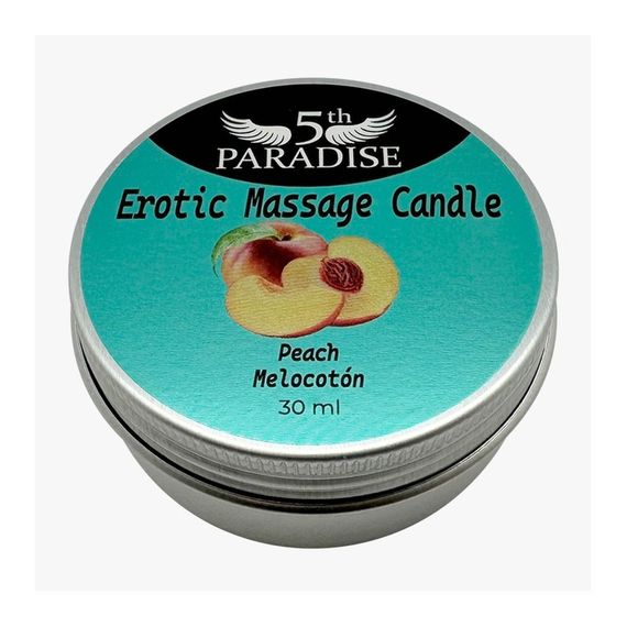 Масажна свічка 5th Paradise Erotic Massage Candle Peach, персик, 30 мл | Зображення 1