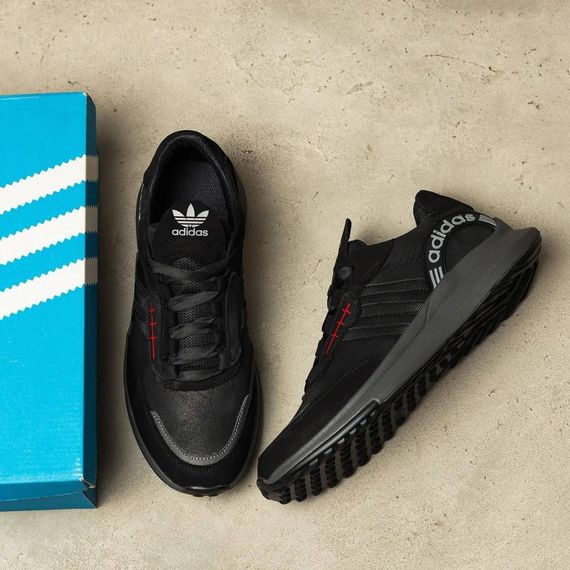 Кросівки шкіряні Adidas чорні. | Зображення 6