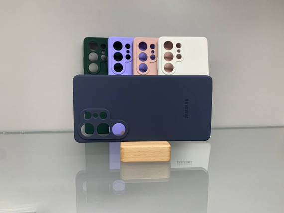 Samsung Galaxy S25 Ultra Протиударний чохол з логотипом софт тач синій