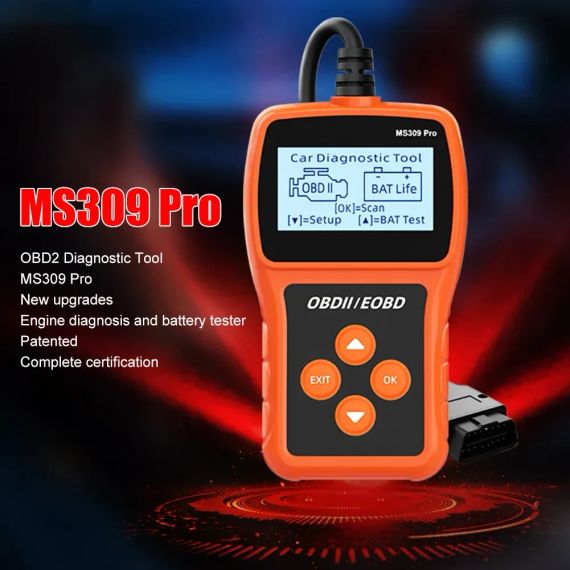 Сканер MS309PRO OBD2, діагностичний інструмент, тестер акумулятора, зчитувач кодів несправностей | Зображення 5