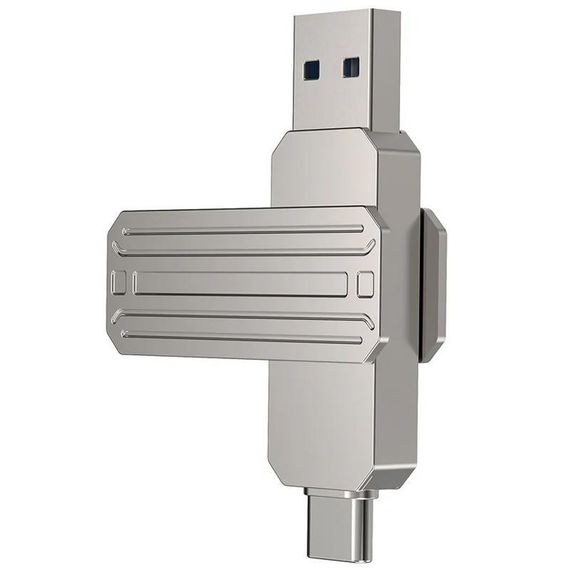 Флеш-накопитель WIWU WI-FD003 Infinite 2in1 Type-C USB 3.2 - 64GB Silver | Зображення 2