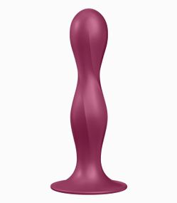 Фаллоимитатор вагинально-анальный с утяжеленными шариками Satisfyer Double Ball-R, бордовый Sex Aura