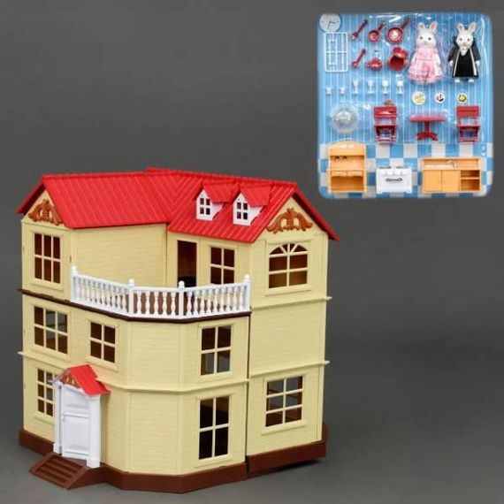 Будиночок ляльковий 012-10 Бежевий з коричневим