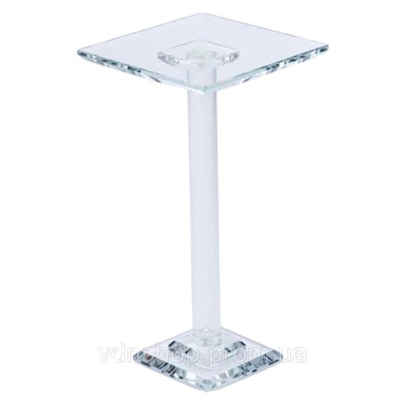 Тортівниця скляна на ніжці 12×12×23 см кругла стійка для торта, капкейків HP-4-72L | Зображення 2