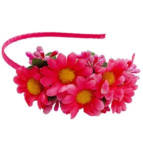 Обруч для волосся "Букет ромашок" 0206-327-1 рожевий