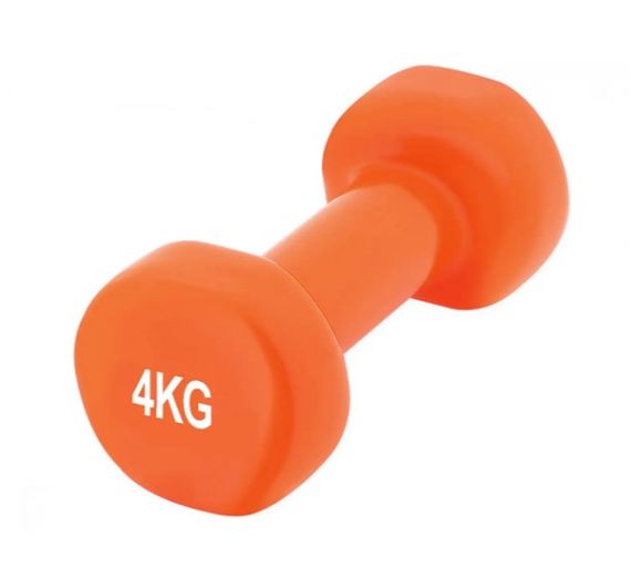 Гантелі вінілові PowerPlay 4125 Achilles 2*4 кг Помаранчеві 2 шт + Гумка для фітнесу 7,5 кг (PP_4125_4kg_2in) | Зображення 1