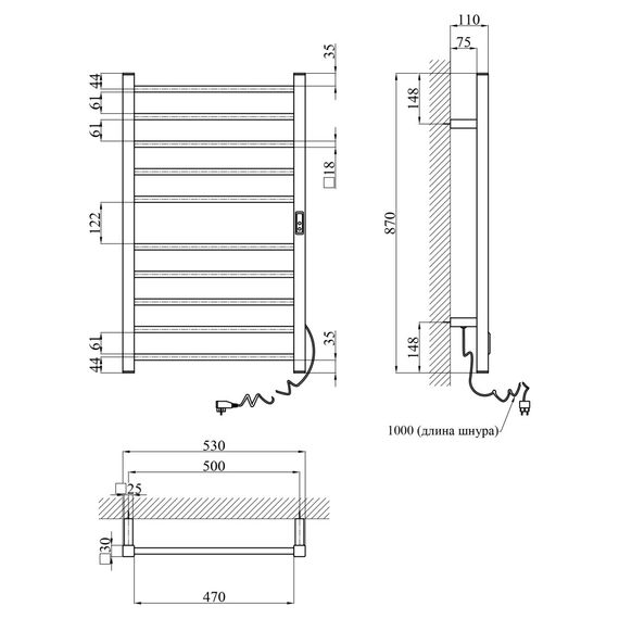 Сушарка для рушників електрична Kroner KRP Hitze-Stern SCH8753-10T (CV035345) | Зображення 4
