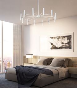 Люстра стельова на 9 лампочок 26426 Білий 30-65х85х85 см.