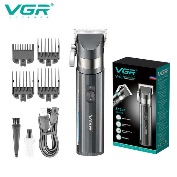 Акумуляторна машинка для стрижки Clipper VGR V-687, LED дисплей, 4 насадки (46230-V-687_738) | Зображення 2