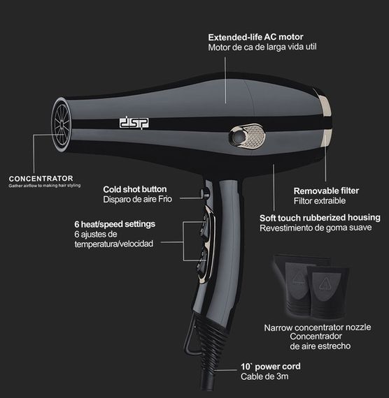 Фен потужний професійний XPRO DSP 30088 (24327-30088_592) | Зображення 3