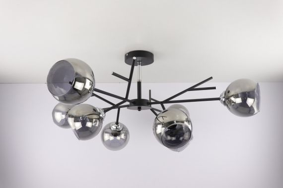 Люстра стельова на 8 лампочок 25023 Чорний 34х85х85 см. | Зображення 1