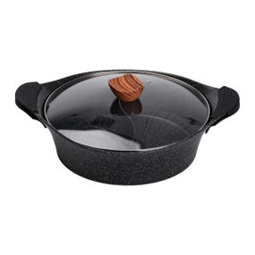 Алюмінієва каструля Ø 30 см 2-ступінчасте мармурове антипригарне покриття Чорний MGC HP-4-413B
