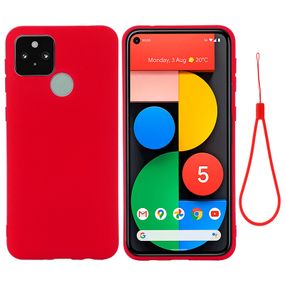 Силіконовий чохол для Google Pixel 4A 5G червоний з мікрофіброю Soft touch