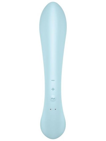 Двухсторонний вибратор-кролик Satisfyer Triple Oh Light Blue, 3 мотора, рукоятка-массажер | Зображення 2