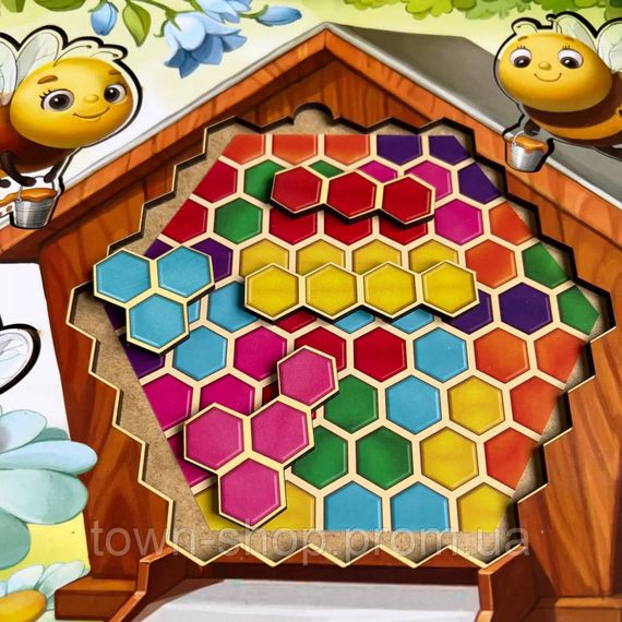 Деревянный пазл-вкладыш "Веселые пчелки" Ubumblebees (ПСД165) PSD165 | Зображення 1