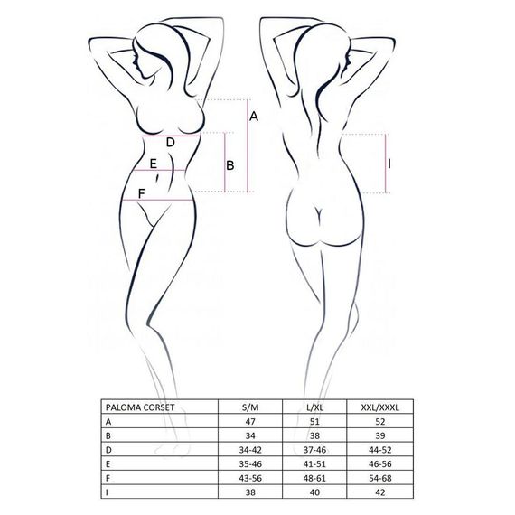 Корсет-сорочка з пажами Passion PALOMA CORSET white, L/XL | Зображення 2