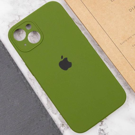 Чохол Silicone Case Full Camera Protective (AA) для Apple iPhone 15 Plus (6.7") Зелений / Dark Olive | Зображення 4